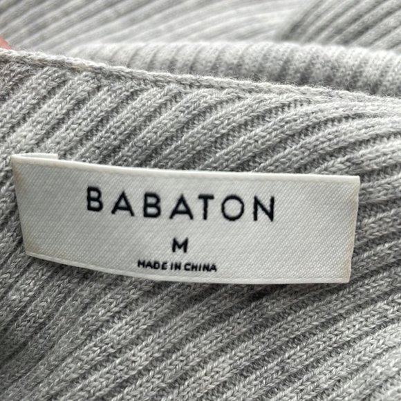 Aritzia Babaton Kitano Sweater Heathered linen wool blend cream grey sz m - Picture 5 of 11